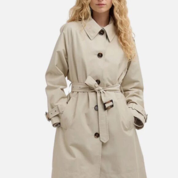 Light Sand~Barbour MAIA LONGLINE WATERPROOF TRENCH COAT MSRP$480 British Chic